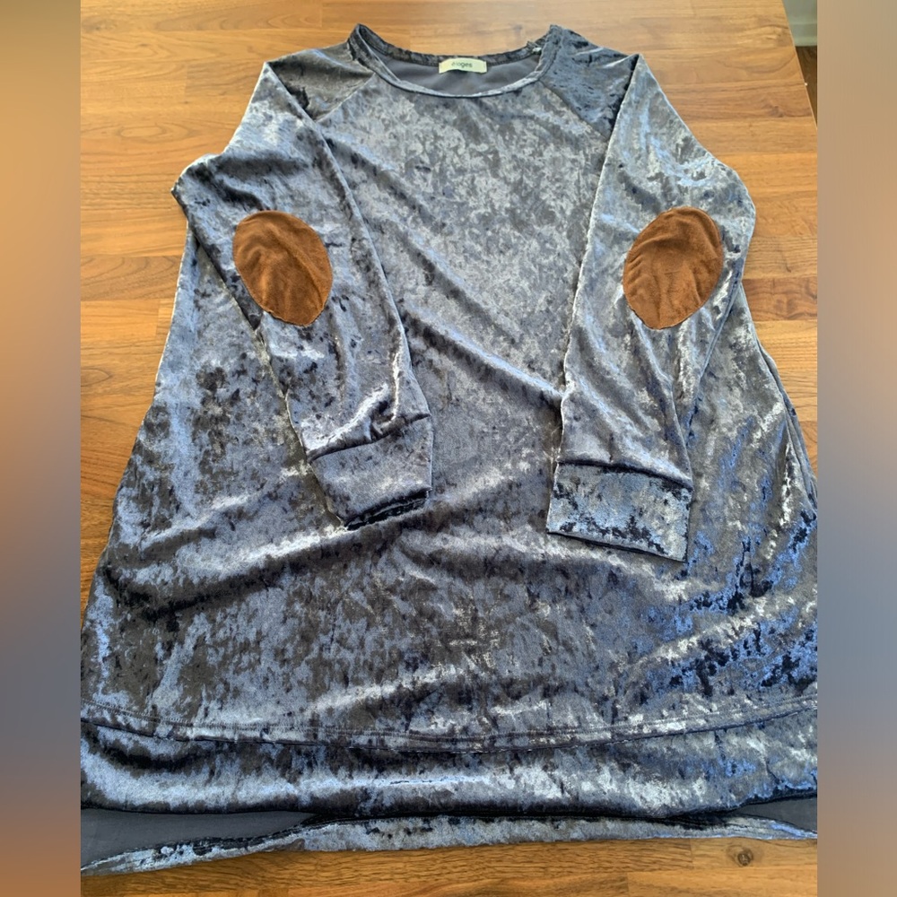 Velvet Dress with Brown Elbow Patches Like New